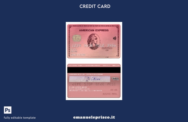 modello di carta in oro rosa USA Capital One stile verificato della banca amex